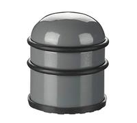 Relaxdays Butoir de porte, lourdes portes & fenêtres, en acier inoxydable & caoutchouc, haut & rond, ∅ 7 cm, gris foncé