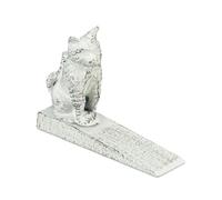 Relaxdays Butoir de porte motif chat antique blanc