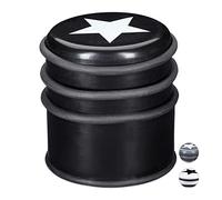 Relaxdays Butoir de Porte pour Sol, Lot de 10, arrêt de fenêtres et Portes Lourdes, étoile 8 cm de Hauteur, Noir