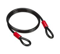 Relaxdays Câble antivol, 2 mètres, en Acier, à Boucles, Ø 12 mm, pour vélo, Moto, Meubles de Jardin, Noir
