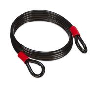 Relaxdays Câble antivol, 5 mètres, en acier, à boucles, Ø 12 mm, pour vélo, moto, meubles de jardin, noir