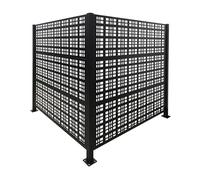 Relaxdays Cache-poubelles Carré en Panneaux Modulaires 120x120 cm Noir