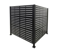 Relaxdays Cache-poubelles Line, 2 panneaux 120 x 120 cm (H x L), brise-vue modulaire, noir