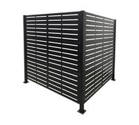 Relaxdays Cache-poubelles Line, Brise-Vue modulaire Noir, 2 Panneaux 140 x 240 cm