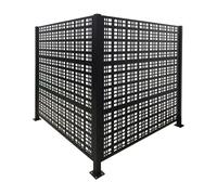 Relaxdays Cache-poubelles Square, 2 panneaux 120 x 120 cm (H x L), brise-vue modulaire, noir
