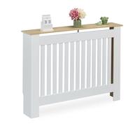 Relaxdays Cache-radiateur, Design Moderne, Tablette Pratique, en MDF, H x L x P : 83 x 112 x 19 cm, Blanc
