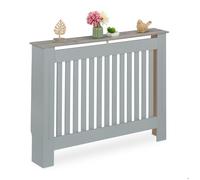Relaxdays Cache-radiateur, Design Moderne, Tablette Pratique, en MDF, H x L x P : 83 x 112 x 19 cm, Gris