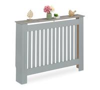 Relaxdays Cache-radiateur, Design Moderne, Tablette Pratique, en MDF, H x L x P : 83 x 112 x 19 cm, Gris
