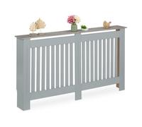 Relaxdays Cache-radiateur, Design Moderne, Tablette Pratique, en MDF, H x L x P : 83 x 152 x 19 cm, Gris