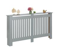 Relaxdays Cache-radiateur, Superbe Design, Tablette Pratique, en MDF, H x L x P : 83 x 152 x 19 cm, Gris