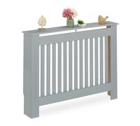 Relaxdays Cache-radiateur Pratique, MDF, tablette, 83 x 112 x 19 cm, gris