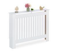 Relaxdays Cache-radiateur, Superbe Design, Tablette Pratique, en MDF, H x L x P : 83 x 112 x 19 cm, Blanc