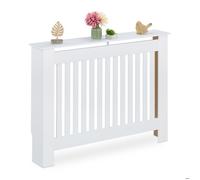 Relaxdays Cache-radiateur, Superbe Design, Tablette Pratique, en MDF, H x L x P : 83 x 112 x 19 cm, Blanc