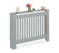 Relaxdays Cache-radiateur, superbe design, tablette pratique, en MDF, H x L x P : 83 x 112 x 19 cm, gris