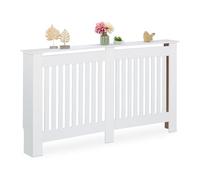 Relaxdays Cache-radiateur, Superbe Design, Tablette Pratique, en MDF, H x L x P : 83 x 152 x 19 cm, Blanc