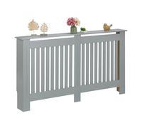 Relaxdays Cache-radiateur, Superbe Design, Tablette Pratique, en MDF, H x L x P : 83 x 152 x 19 cm, Gris