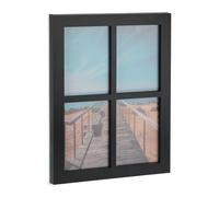 relaxdays Cadre photo mural, pêle-mêle, galerie collage 4 emplacements 18x13, famille, HxL : 44 x 33,5 cm, noir