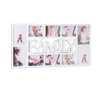 Relaxdays Cadre photo pêle-mêle Family 10 photos 36,5 x 72 x 2 cm blanc