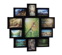 Relaxdays 10021953_46 Cadre photos pele-même cadre 11 photos Galerie mur mural lettres, noir