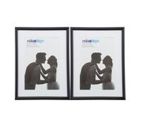 relaxdays Cadres photo, lot de 2, 15x20 cm, passe-partout 10x15 cm, picture frame à poser ou suspendre, noir