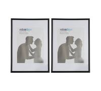 relaxdays Cadres photo, lot de 2, format DIN A4, passe-partout 15x20 cm, picture frame à poser ou suspendre, noir
