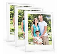 Relaxdays Cadres photo muraux, blanc | lot de 3, DIN A1, portrait et paysage, H x L : 88 x 64 cm, incassables, PP et MDF