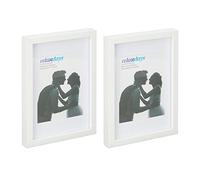Relaxdays Cadres Photos, Lot de 2, 20 x 30 cm, avec Passe-Partout, Paysage et Format, esthétique, Couleur Blanche