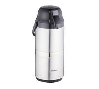 Relaxdays Cafetière à Pompe 3 L, café, Bouton Poussoir & tête Amovible, Acier Inoxydable & Plastique, argenté - Noir
