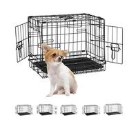 relaxdays Cage de Chiens pour la Maison, Bureau, boîte de Chiens de Voiture, avec récipient, 56 cm, Noir