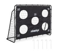 Relaxdays Cage de foot noire avec mur de tir
