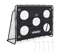 Relaxdays Cage Foot avec Mur de tir, pour Petits et Grands, Acier, HxLxP : 153 x 217 x 75 cm, Jardin, Noire