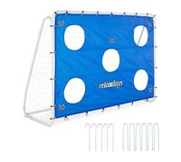 Relaxdays Cage de foot Grande avec mur de tir, Acier 170×235×85 cm Bleu/Blanc