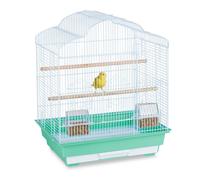 Relaxdays cage métallique pour petits canaris perchoirs & mangeoires H56 5 x L46 5 x P35 5 cm verte