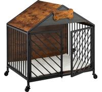 relaxdays Cage pour chiens à domicile avec roulettes