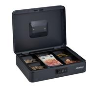 Relaxdays Caisse à Monnaie, Serrure Combinaison 3 Chiffres, pour pièces et Billets, HLP : env. 8,5 x 30,5 x 25 cm, Gris