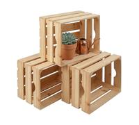 Caisse en bois légumes, pommes de terre, fruits - lot de 3