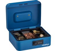 relaxdays Caissette à monnaie bleue avec serrure à combinaison
