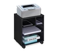 Relaxdays Caisson de Bureau, 4 Compartiments Ouverts, Salle de Travail, aggloméré, Rangement, HLP 49x40x30 cm, Noir