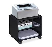 relaxdays Office Cabinet Caisson de Bureau, 3 Compartiments Ouverts, Salle de Travail, aggloméré, H x L x P 35,5 x 40 x 30 cm, Noir, Plastique, 1 élément