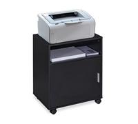 Relaxdays Caisson de bureau - 3 compartiments avec porte - aggloméré - Noir - HLP 57x48x34 cm