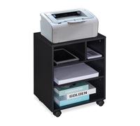 Relaxdays Caisson de Bureau, 4 Compartiments Ouverts, Salle de Travail, aggloméré, Rangement, HLP 49x40x30 cm, Noir