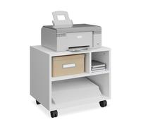 Relaxdays Caisson de Bureau, roulettes, avec 3 Compartiments, H x L x P : env. 35,5 x 40 x 30 cm, Blanc