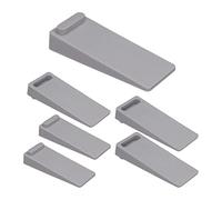 Relaxdays cale-Porte, lot 6, antidérapant, Hauteur Variable, butoir pour Tout Type de Sol, PVC, HLP : 2x4x9,5 cm, Gris