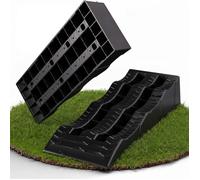 Relaxdays Cales de nivellement lot de 2 camping-car compensation 3 niveaux 5 t 12 x 21 5 x 61 cm PP noires