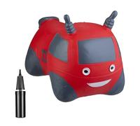 Relaxdays Jouet Sauteur en Forme de Camion de Pompier, jusqu'à 50 kg, sans BPA, pour Enfants à partir de 3 Ans, avec Pompe à air, hopser, Rouge