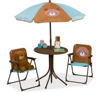 relaxdays Camping Ensemble de sièges pour enfants avec parapluie