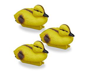 Relaxdays Canard en Plastique, Lot de 15, canetons, nageant, résistant aux intempéries, Figure décorative, Jardin, Jaune-Noir