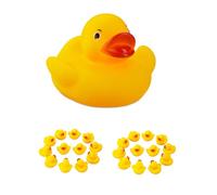 Relaxdays Canards de Bain, Lot de 25, Jouet couineur, pour Enfants, 5 cm, Objet décoratif, Plastique, Jaune