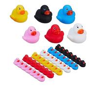Relaxdays Canards de Bain, Lot de 48, Jouets pour Enfants, 6 Couleurs différentes, Accessoires Caoutchouc, Multicolore