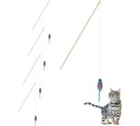 relaxdays Canne à pêche pour chats, lot de 5